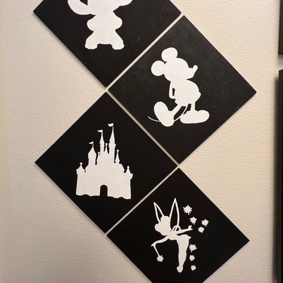 Other - DISNEY Custom Silhouette Cork Pin Boards 12" x 12"